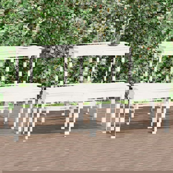 Berkfield 2-Seater Garden Bench White 159.5x44x45 cm Solid Wood Pine