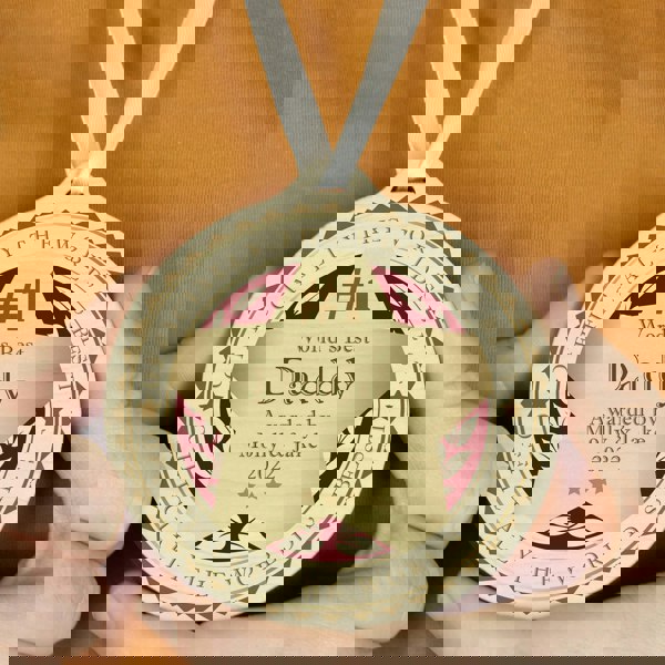 Personalised Memento Company Personalised Number 1 Round Wooden Medal