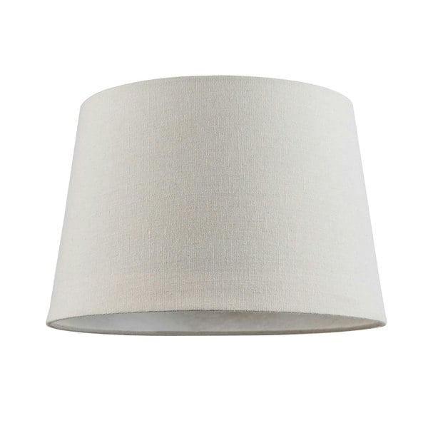 Contemporary Light Cream Linen Fabric Drum Lampshade with Cotton Inner Image 1