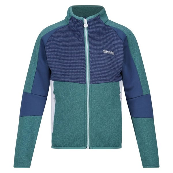 Regatta Childrens/Kids Oberon VII Marl Full Zip Fleece Jacket - Bristol Blue/Dusty Denim