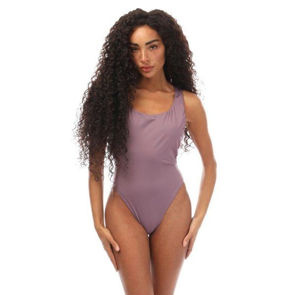 Off White Womens Logo One Piece Swimsuit - Violet