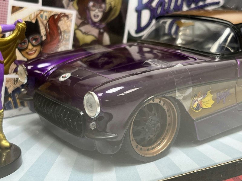 Jada Batgirl Figure and 1957 Chevy Corvette Purple 1:24 Scale Jada 253255007