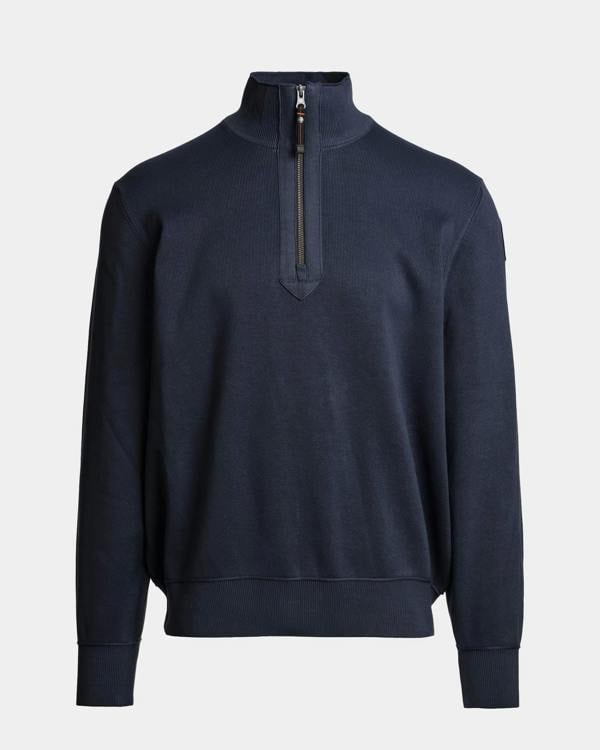 Parajumpers Basic Scoe Mens Quarter Zip Jumper - Blue Navy 316
