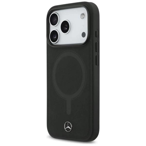 Mercedes Plain Smooth Leather Case with MagSafe for iPhone 17 Air 6.5" Black - MEHMP17M23RCMK