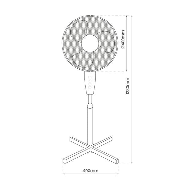 Milagro EKO-LIGHT 16'' Pedestal Fan - White