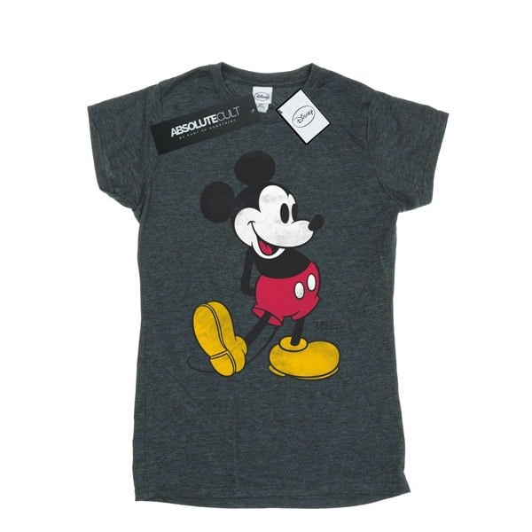 Disney Womens/Ladies Mickey Mouse Classic Kick Cotton T-Shirt - Dark Heather