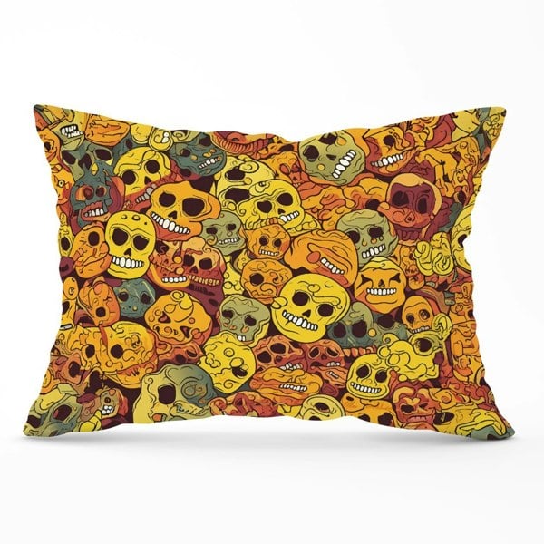 Warren Reed Autumnal Skulls Pattern Cushions