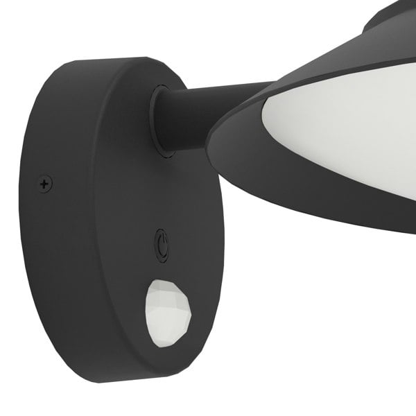 EGLO Cerrisi Outdoor Solar Wall Light (With Motion Sensor) Black