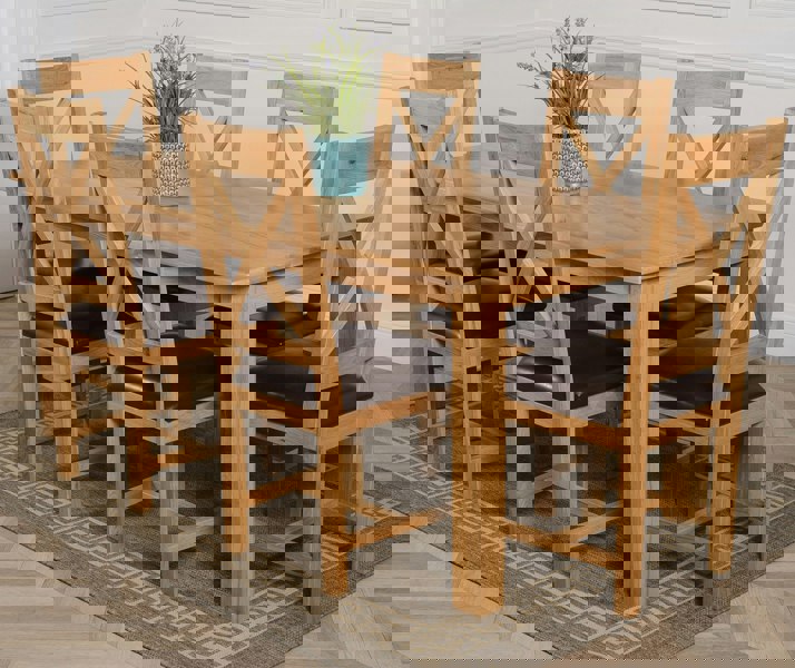 That's Furniture Oslo 180 x 90cm Large Oak Dining Set with Berkeley Oak Chairs