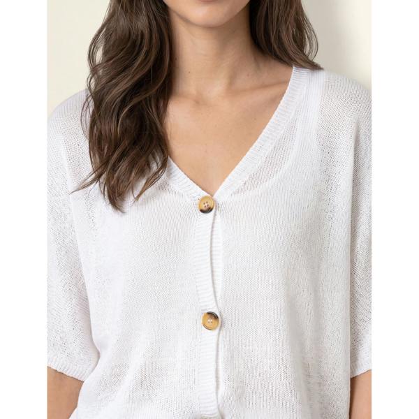 Blue Vanilla Thin Knit Button Front Boxy Cardigan