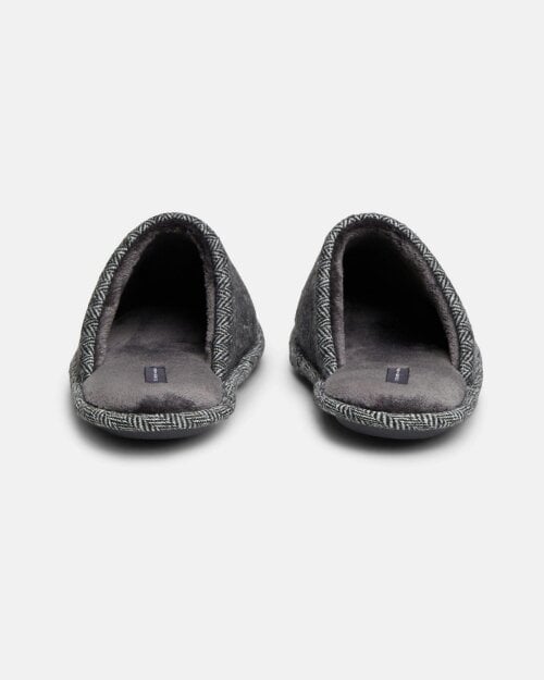 Tommy Hilfiger Herringbone Mens Hilfiger House Shoes - Universal Grey