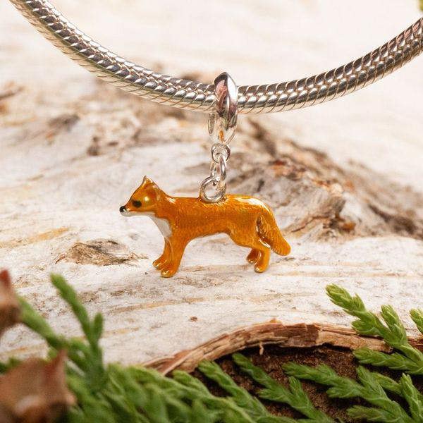 Mylee London Fox Charm - Enamelled Sterling Silver