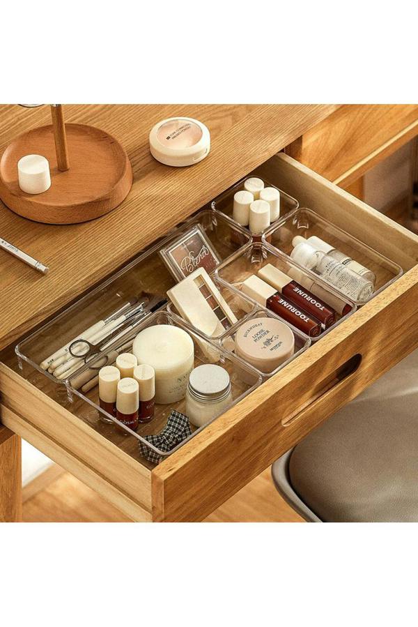 Living and Home 18PCS Clear Plastic Drawer Storage Container Box Multifunctional Organizer