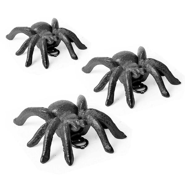 Ferncrest Trading 3 Black Tarantula Wall Mountable Cast Iron Spider Ornaments