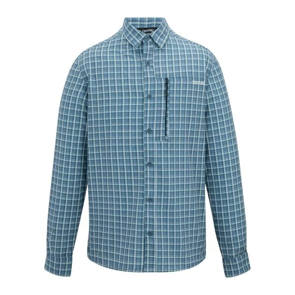 Regatta Mens Checked Insect Repellent Travel Shirt - China Blue