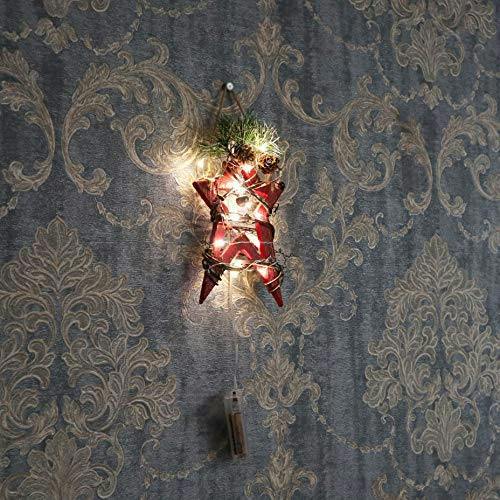2cm Red Wooden LED Star Hanging Ornament with 15 Warm White LEDs image 6