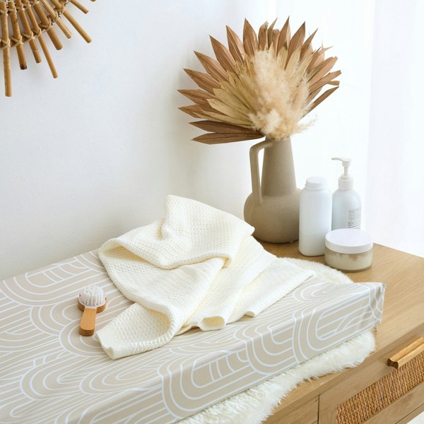 Luxury Organic Cotton Knit Baby Blanket – Oat Milk - The Tiny Bed Company™