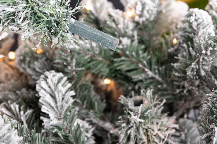 5ft to 8ft Pre-Lit Snow Covered Artificial Christmas Tree with Warm White LEDs image 9