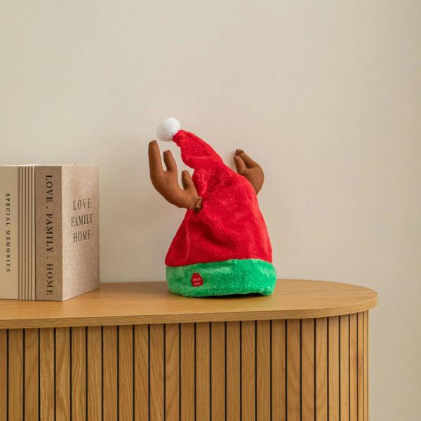 Samuel Alexander 50cm Battery Powered Dancing Santa Hat with Antlers & Festive Music