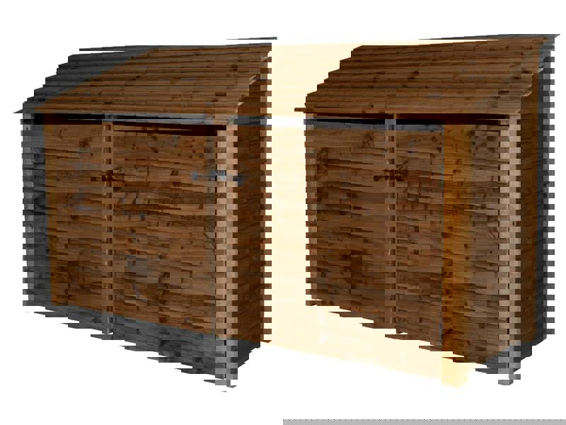 Arbor Garden Solutions Wooden Log Store with Doors W-227cm, H-126cm or 180cm, D-88cm - Brown Finish
