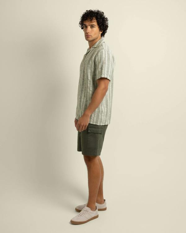 Larsson & Co Aric - Jacquard Stripe Short Sleeve Shirt