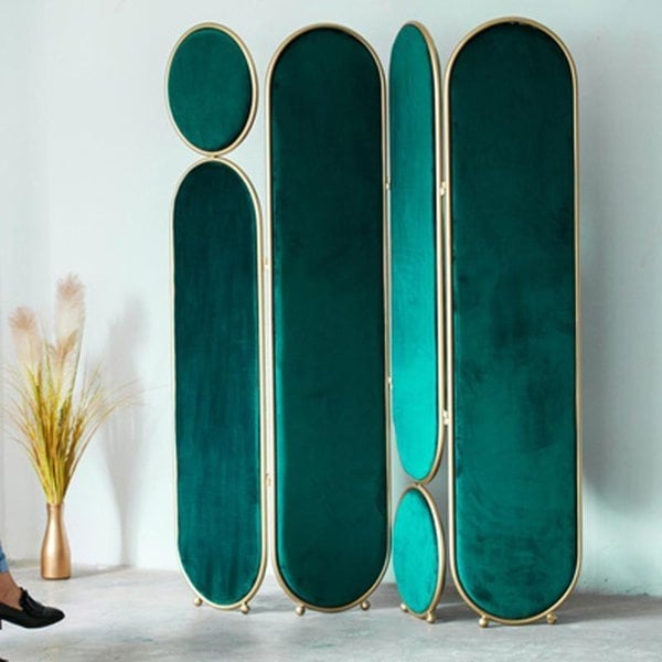 Georgia Folding Screen, Room Divider, Pink/Grey/Green/Blue-Weilai-Weilai Concept