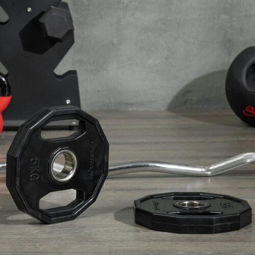 Bobobiy Olympic Weight Plates Set, Metal and Rubber Bumper Plates Weights Discs with 2"/5cm Holes, 2 x 5kg, Black