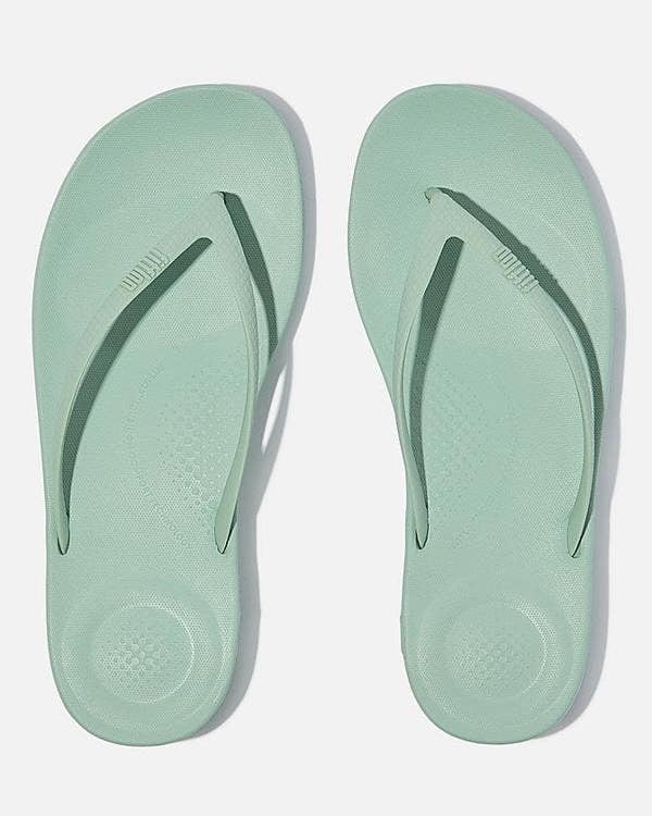 Fitflop Iqushion Womens Ergonomic Flip-Flops - Mint Green D61 | CHO | Designer Womens Sandals