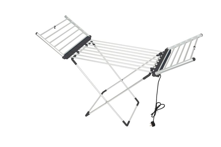 Groundlevel Extra Large 20 Bar Heated Electric Winged Clothes Airer with Timer
