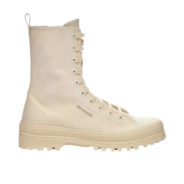 Superga Womens/Ladies 2341 Alpina Canvas Platform Boots - Raw Beige - 