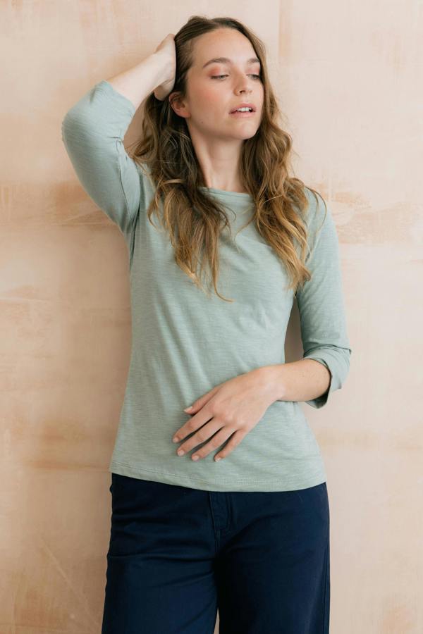 Lily & Me Monica Organic Cotton Jersey Top Silver Sage