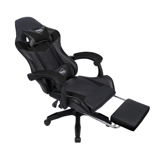 Neo Black PU Leather Gaming Chair with Footrest