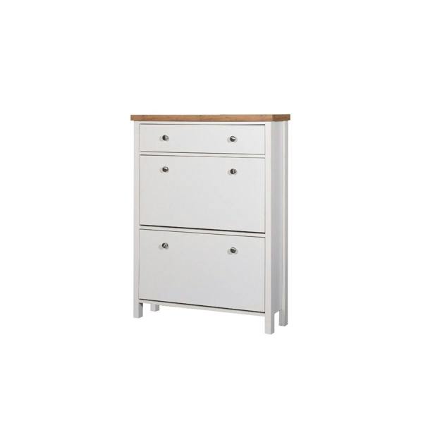 Timber Art Design Astbury 3 Tier Shoe Cabinet Storage Cupboard Footwear Stand Rack Wooden White