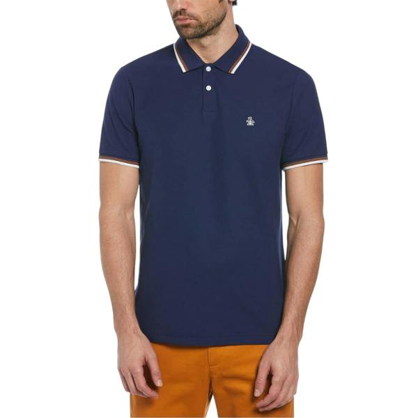 Original Penguin Mens Pete Cotton Polo Shirt - Medieval Blue - 