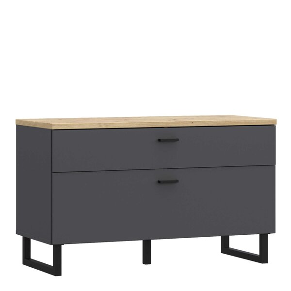 Wyld Haus Gothenburg Grey and Oak TV Unit 1 Door 1 Drawer