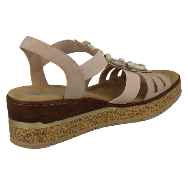 Rieker Ladies Rieker Beaded Wedge Sandals 63778