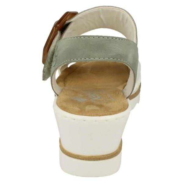 Rieker Ladies Rieker Buckle Detailed Wedge Heeled Sandals 67476