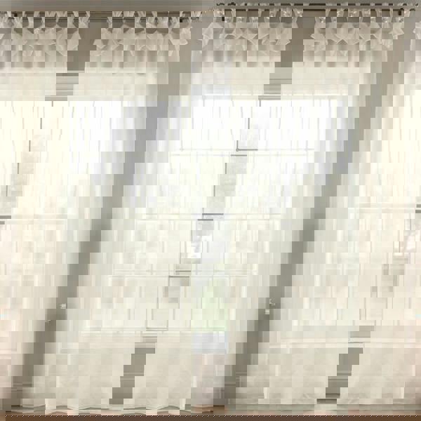 Luxury Living Linen Look Voile Tab Top Curtain Pair