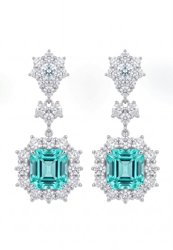 Latelita Arabella Aquamarine Drop Earrings Silver