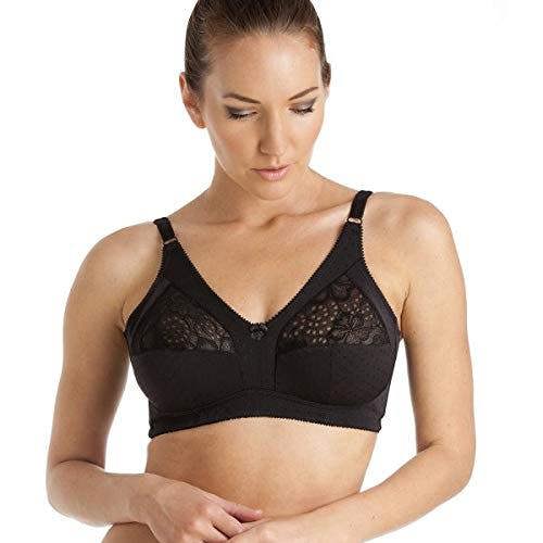 Womens Cotton Lined Soft Cup Non Wired Black Bra 
