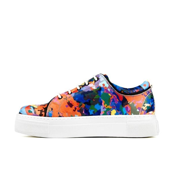 Embassy London Camila - Summer Colours - Women's white sole trainers in eye catching soft leather
