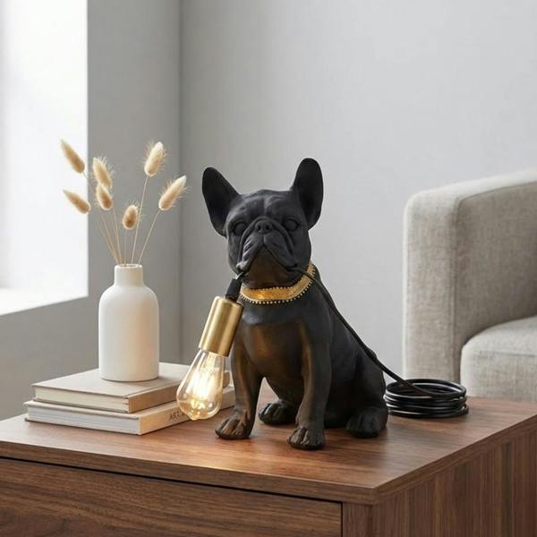 Garden Greatness Urban Frenchie Holding Bulb Table Lamp