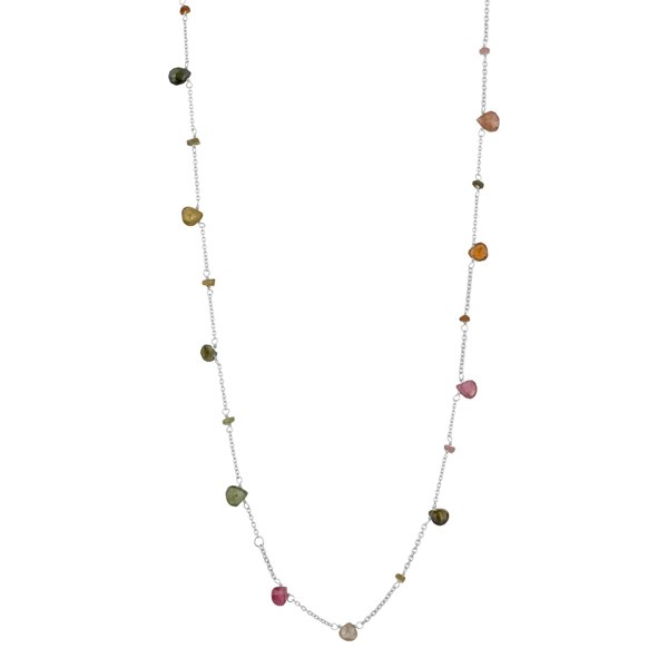 Spero London Sterling Silver Fine Tourmaline Long Necklace