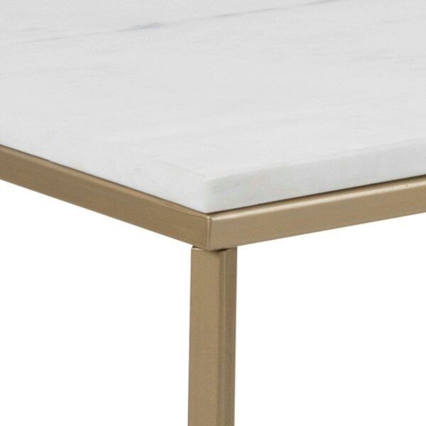 Wyld Haus Vodskov Coffee Table with White Marble Top