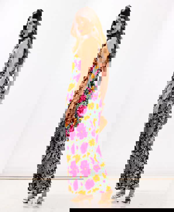 pink floral maxi Dress