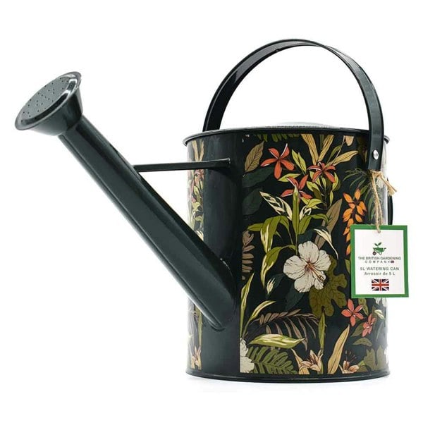 The British Gardening Company 5L Tropical Floral Design Metal Watering Can