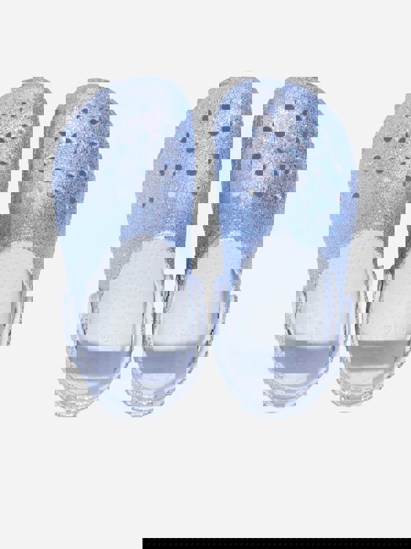 Crocs Girls Classic Glitter Clog in Blue