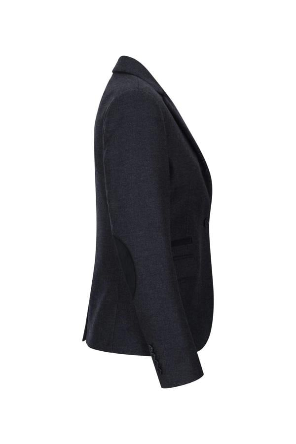 TruClothing Womens Black Herringbone Check Tweed Wool Blend Blazer