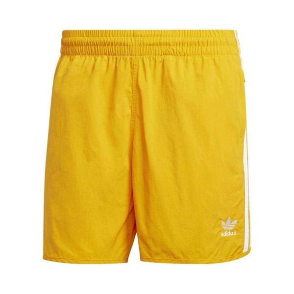 Adidas Mens Sprinter 3 Stripes Elasticated Waist Running Shorts - Orange - 