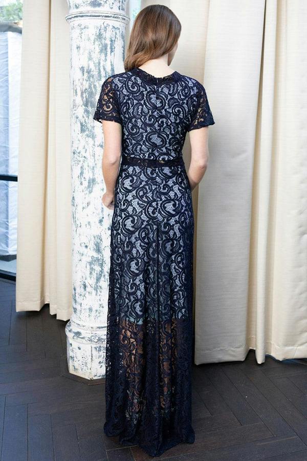 HotSquash V Neck Lace Maxi Dress